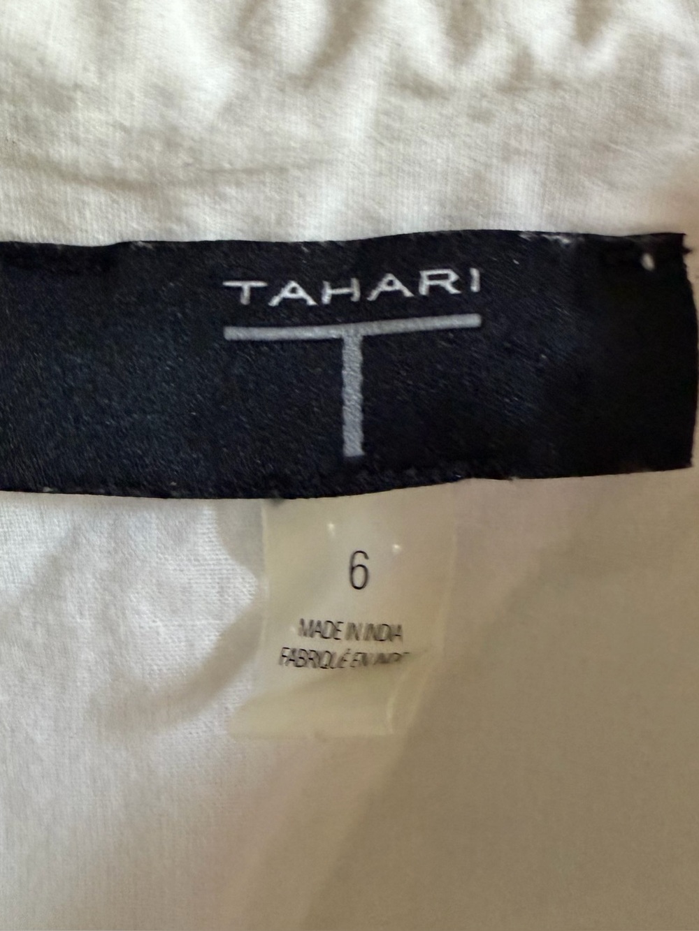 T Tahari Women Size 6 Shirt Dress White Collared Sleeveless Cotton Lace Trim - Picture 7 of 9